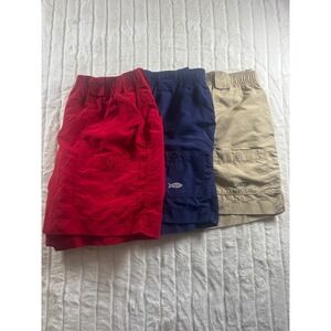 Aftco Men's Bluewater Nylon Fishing Shorts Bundle, Red Blue Khaki, Size 42 Lot 3